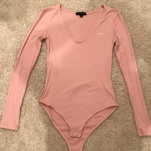 L.A. HEARTS “babe” pink bodysuit